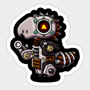 Steampunk Kawaii Dragon Robot Sticker